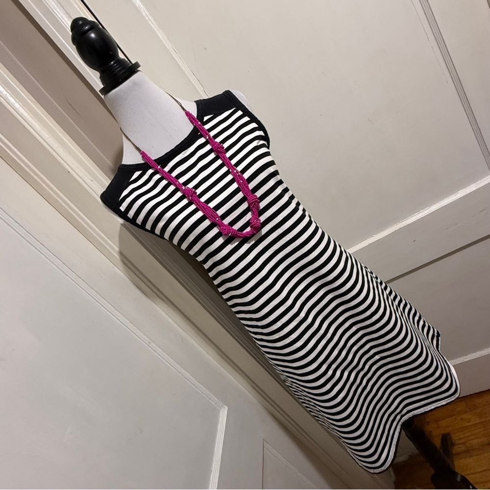 Wonderly Black and White Striped Mini Dress